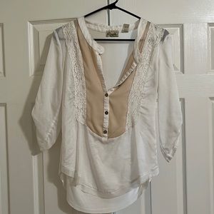 Buckle White Lace Top